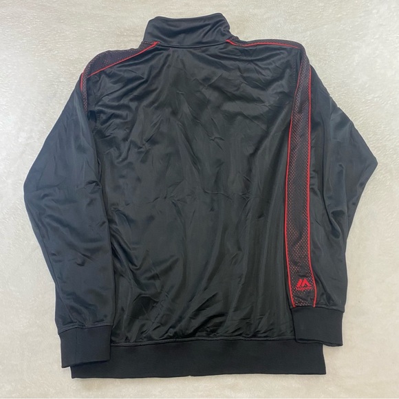 Majestic Boston Red Sox Full Zip Jacket Black Red Mesh Embroidered Men Med Tall - Picture 6 of 9